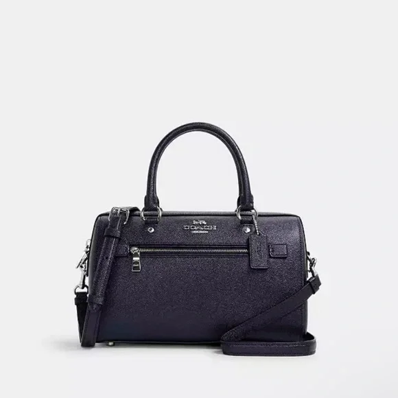 Coach Rowan Satchel Bag Navy Blue - Picture 1 of 15